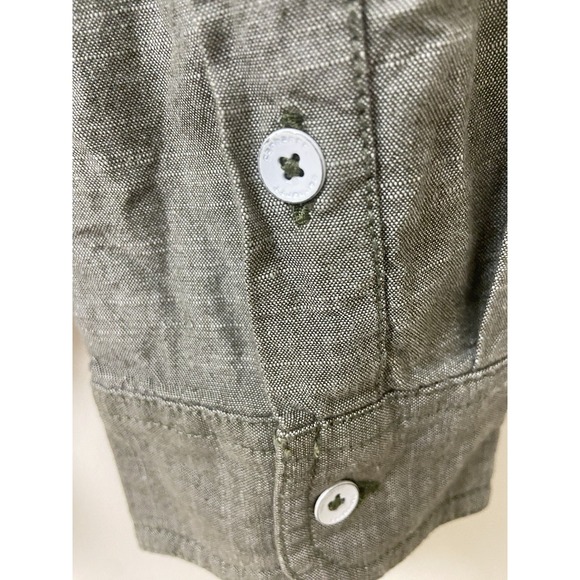 Carhartt Women's M 8/10 Olive Green Brushed 100% Cotton Button Down Shirt Fall - Picture 5 of 11